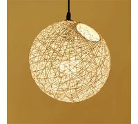 HAIIQU Lampada A Sospensione In Rattan Intrecciato A Sfera Lampada Da Soffitto Per Camera Da Letto Elegante Lampada A Sospensione Rotonda Colorata Lampada Da Soffitto Singola Antica Per