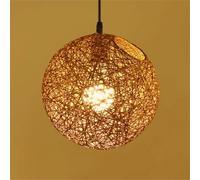 HAIIQU Lampada A Sospensione In Rattan Intrecciato A Sfera Lampada Da Soffitto Per Camera Da Letto Elegante Lampada A Sospensione Rotonda Colorata Lampada Da Soffitto Singola Antica Per