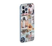 HAIKer Custodia da spiaggia vintage compatibile con iPhone 15 Happy Collage Life Outer Sea Summer Side Stripe Soft Phone Cover antiurto