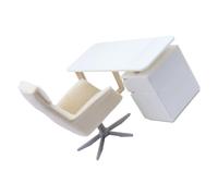 Haiki 1/12 delle Bambole Scrivania E Coppia Sedie con Layout Intercambiabile per La Miniatura Creativa Display Mobili per Ufficio in Miniatura Realistica