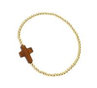 Haiki Bracciale A Corda Elastica Adornata Con Perle D'oro E Croci Design Ideale Per Adulti E Incontri Religiosi Gioielli Religiosi Alla