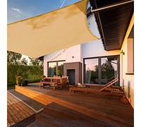 HAIKUS Tenda a Vela Impermeabile Quadrata 5x5 m, Telo Vela Ombreggiante Rettangolare 500x500, Tenda da Sole per Esterno Giardino Terrazzo, Sabbia