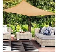 HAIKUS Tenda a Vela Impermeabile Rettangolare 2x4 m, Protezione Raggi UV 98%, Vela Ombreggiante Quadrata 4x2 m, Telo Tenda da Sole per Esterno, Giardino Terrazzo, Color Sabbia