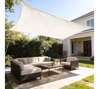 HAIKUS Tenda a Vela Impermeabile Rettangolare 2x4 m, Protezione Raggi UV 98%, Vela Ombreggiante Quadrata 4x2 m, Telo Tenda da Sole per Esterno, Giardino Terrazzo, Bianca Beige