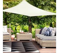 HAIKUS Tenda a Vela Impermeabile Rettangolare 4x5 m, Protezione Raggi UV 98%, Telo Ombreggiante Rettangolo 5x4, Tenda da Sole per Esterno Giardino Terrazzo, Bianca beige