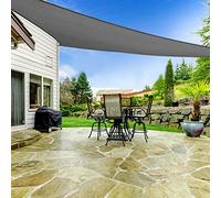 HAIKUS Tenda a Vela Impermeabile Triangolare 5x5x7,1 m, Telo Ombreggiante Triangolare 5x5 x7m, Tenda da Sole per Esterno Giardino Terrazzo, Grigia