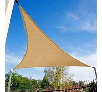 HAIKUS Tenda a Vela Impermeabile Triangolare 5x5x7,1 m, Telo Protezione Raggi UV 98%, Vela Ombreggiante 5x5x 7m, Tenda da Sole per Esterno Giardino Terrazzo, Sabbia