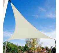 HAIKUS Tenda a Vela Impermeabile Triangolare 5x5x7 m, Protezione Raggi UV 98%, Telo Ombreggiante Triangolo 5x5 x7,1 m, Tenda da Sole per Esterno Giardino Terrazzo, Bianca beige