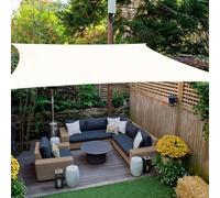 HAIKUS Tenda a Vela Ombreggiante Rettangolare 4x4 m, HDPE Traspirante, Telone Telo Ombreggiante Rettangolo 400x400 cm, Tenda da Sole per Esterno Giardino Terrazza, Bianca