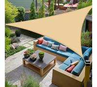 HAIKUS Tenda a Vela Triangolare 3x3x3 m Traspirante, Vela Ombreggiante Triangolare 3x3 x3, Protezione Raggi UV 98%, Telo Tenda da Sole per Esterno Giardino Terrazzo, Sabbia
