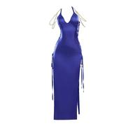 haikyuu Anime Cosplay Abito viola con orecchini catena di perle Cheongsam Halloween Comic Con, Viola, Large