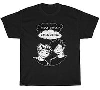 Haikyuu Bokuto Kuroo OYA OYA Anime Bokuto Kuroo Nekoma Fukurodani Men's T-Shirt Unisex Black Tee L