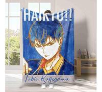 Haikyuu Coperta in flanella di microfibra, motivo anime Shoyo Hinata Tobio Kageyama, per divano e letto, morbida e calda, per adulti e bambini