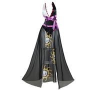 Haikyuu Costume Intero da Donna Boa Cosplay con Scollo Profondo V Halter Anime Costume da Bagno con Gonna Avvolgente, Nero, S