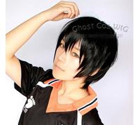 Haikyuu Kageyama Tobio Cosplay parrucca parrucca corta black nera uomo men