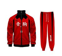 Haikyuu Nekoma High School Kozume Kenma Tuta sportiva Kuroo Tetsurou Tuta da jogging con stampa 3D con cappuccio High School Felpa Pantaloni, Tuta da allenamento n. 1, L