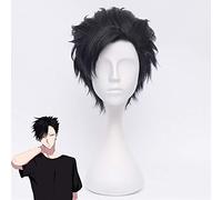 Haikyuu !! Parrucca cosplay di Kuroo Tetsurou 35cm Capelli lisci sintetici resistenti al calore Anime Festa in costume di Halloween Nero Nishinoya Yuu