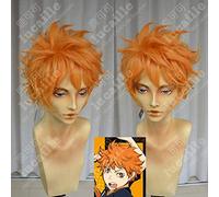 Haikyuu !! Parrucca costume cosplay resistente al calore capelli ricci corti dorati Shoyo Hinata Syouyou parrucca + cappuccio parrucca gratis