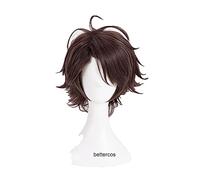 Haikyuu - Parrucca per cosplay anime con pallavolo Toru Oikawa Tooru, parrucca per cosplay, marrone corto, shaggy a strati resistenti al calore, parrucca sintetica