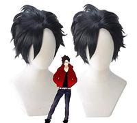 Haikyuu !! Parrucche cosplay + parrucca per capelli sintetici in stile nero Tetsurou Kuroo Tetsurou corto nero da 30 cm