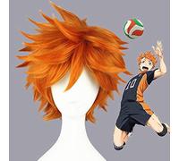 Haikyuu !! Parrucche Hinata Syouyou corte arancione soffici strati soffici parrucche sintetiche resistenti al calore anime parrucca + cappuccio parrucca CS-186K