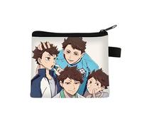 Haikyuu Portamonete per bambini Shoyo Hinata Borsa per il cambio, piccola borsa con stampa di cartoni animati, portamonete anime con cerniera Design Tobio Kageyama Portafogli Borse Regali, Tipo 14.,