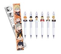 Haikyuu!! - Set di penne gel e righello Tobio Kageyama/Shoyo Hinata Anime Penne e righello Cartoon Forniture per studenti Scuola Ufficio Regalo creativo