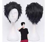 Haikyuu !! Tetsurou Kuroo Tetsurou Breve parrucca cosplay in stile sintetico capelli neri Parrucca costume resistenza al calore + parrucca A682