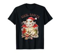 Hail Santa Camicia Divertente Capra Natale Scuro Umorismo Meme Maglietta