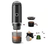 HAILASRE Macchina per caffè espresso elettrica portatile con autoriscaldamento in 3-4 minuti, mini caffettiera da 19 bar con batteria ricaricabile per il campeggio e l'escursionismo (Nero)
