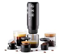 HAILASRE Macchina per caffè espresso portatile 3 in 1 Eletric Travel Coffee Maker con NS Capsule & Ground Coffee & DolceGusto Pod, USB tipo C & Car Charger, filtro da 17 bar (nero) senza riscaldamento
