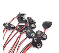 Hailege 10pcs 9V Terminali Batteria 9 Volt T-Tipo Fibbia Batteria A Scatto in Pelle A Scatto Batteria Spina Cavo 15cm (T-Type)