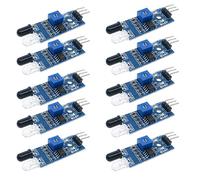 Hailege 10pcs Modulo sensore di evitamento ostacoli a infrarossi IR LM393 Sensore fotoelettrico riflettente IR a 3 fili per robot per auto intelligente