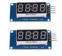 Hailege 2pcs 0.36" Modulo di visualizzazione a segmenti a LED per tubo a 4 cifre Anodo comune rosso TM1637 Display dell'orologio del tubo del chip di azionamento UNO R3