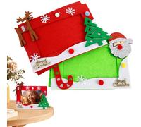 Hailerio 2 cornici per foto natalizie, in feltro, per Natale, colorate, decorative, con Babbo Natale, alce, pino, per inverno, Capodanno, casa, Natale