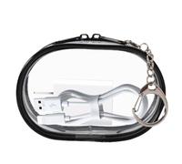 Hailerio Custodia trasparente per cavo del telefono cellulare, custodia impermeabile in PVC con portachiavi, scatola portaoggetti a doppia cerniera, custodia multifunzionale per il trasporto a casa e
