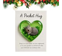 Hailerio Decorazioni Gatti Per La Casa,Ornamento Da Tavolo A Forma Di Cuore | Ornamento Da Scrivania Per Gatto Con Cartolina - Per Amanti Degli Animali Domestici Condoglianze Casa Libreria Comodino