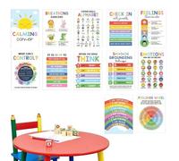 Hailerio Tabella Delle Emozioni | 12 Pezzi Ruota delle Emozioni Bambini Poster Sentimenti | Arte Murale Per Spazi Educativi Asilo Scuola Casa