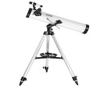 HAILM Telescopio Per Astronomia, 700Mm Lunghezza Focale 76Mm Apertura Con Treppiede Regolabile in Altezza, Facile Montare Utilizzare, Per Bambini Principianti Pianeti Lunari Observin Perfetti,Bianca