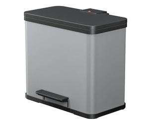 Hailo 0633 - 220 Öko Duo Plus 33 Raccolta differenziata 3 x 11 Litri lamiera d' Acciaio Argento