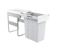 Hailo 3668401 Pattumiera Te Swing 40.1/42 da 400 mm di Larghezza per armadi con Ante battenti, Plastica, Grigio, 32 x 46.6 x 54.2 cm