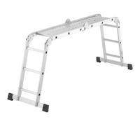Hailo Scala universale M60 in alluminio, 4 x 3 pioli, portata fino a 150 kg, scala multiuso utilizzabile come piattaforma di lavoro antiscivolo, scala a pioli, scala a pioli - 6 giunti di sicurezza -