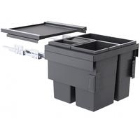 Hailo Cargo Synchro 50 Cestino Rifiuti Da Incasso 50cm Con Coperchio Grigio