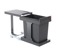 Hailo Pattumiera 3635001 | Modello Solo con estrattore manuale | Secchio interno da 20 litri | per armadi a partire da 300 mm di larghezza con porta girevole, antracite