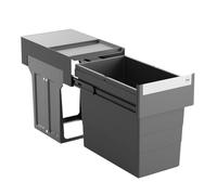 Hailo Pattumiera 3666911 | Singolo Box da 28 litri | per armadi a partire da 40 cm | Estratto telescopico a mano | antracite (1 x 28 litri)