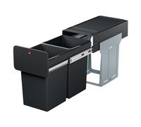 Hailo - Pattumiera da incasso per la raccolta differenziata per mobiletto da cucina | Doppio sistema di separazione 2 x 14 litri con estrazione completa | Montaggio in pochi secondi | EcoLine Design L