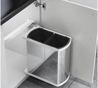Hailo Pattumiera Doppio Incasso Da 45cm Armadio Bagno Cestino Acciaio 2x 8 L