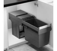 Hailo Tandem Cucina Pattumiera 1x28 Litro Incasso Da 40cm Armadio Grigio