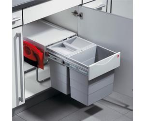 Hailo Tandem Swing 40.2/40 - Pattumiera da cucina compatta a doppia vasca