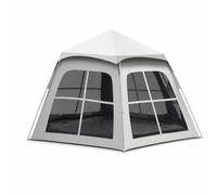 Hailong Ming Campeggio Automatica Up per Famiglie e Gruppi, da Campeggio Impermeabile per Spiaggia e Esterni, Grande Capacità 5-8 Persone, Tenda esagonale grande nera (240 * 280 * 155cm)